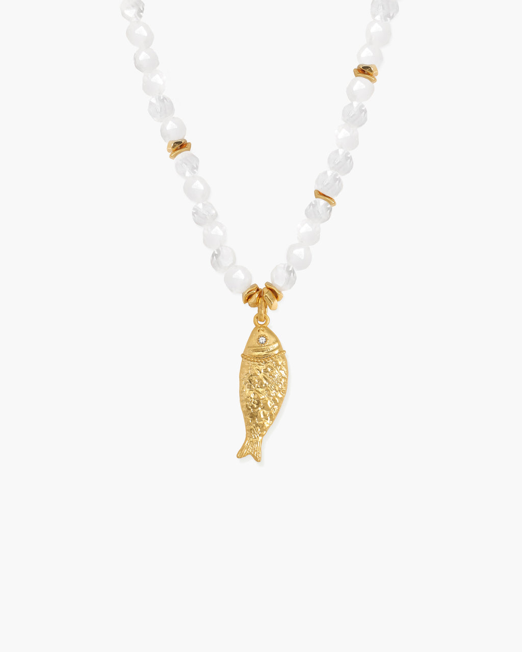 Isla Quartz Beaded Fish Pendant Necklace