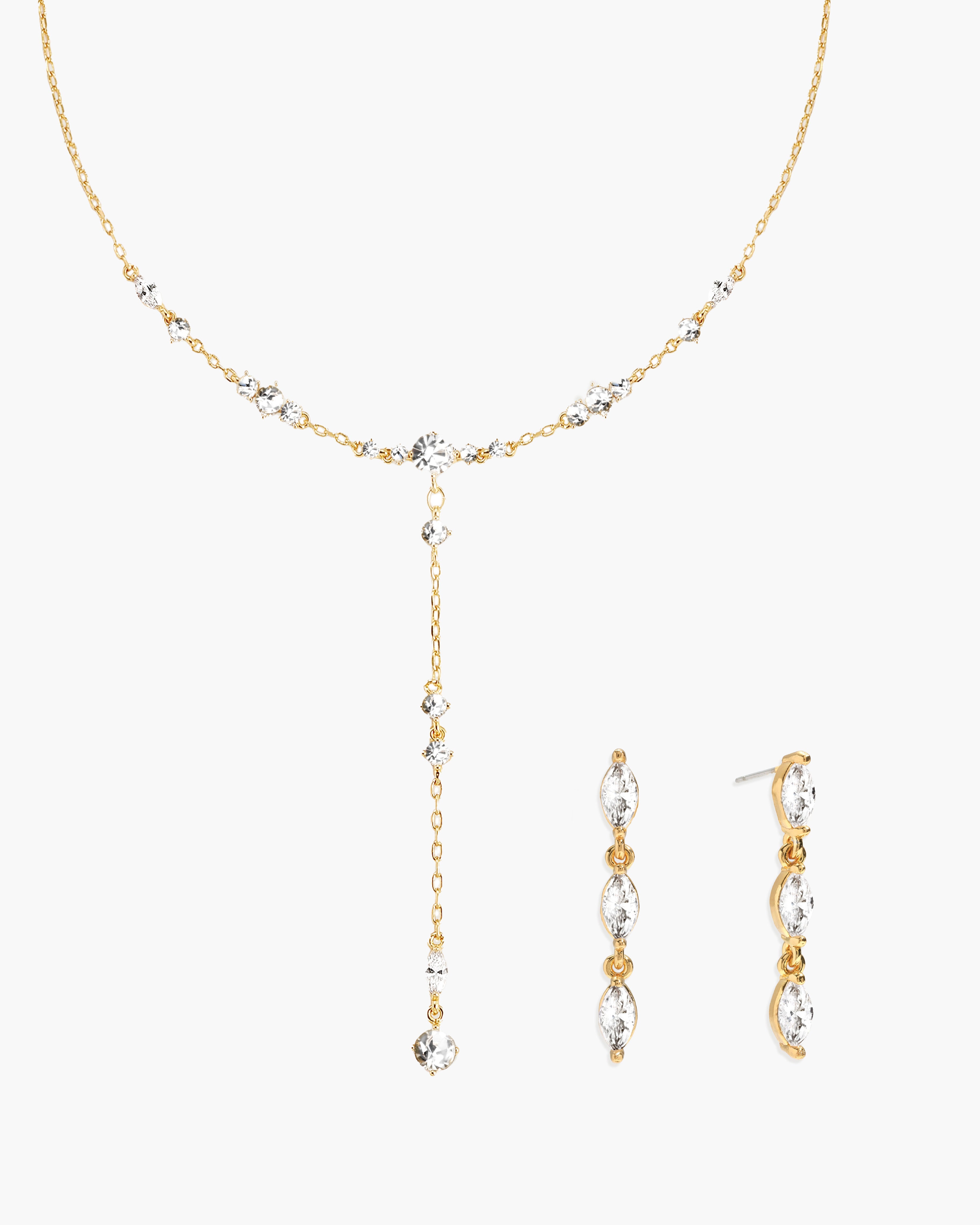 Adriana Necklace & Crystal Marquise Earrings Set